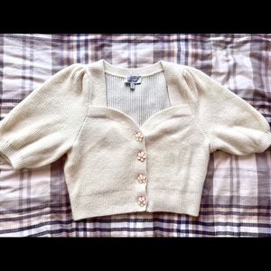 & OTHER STORIES Floral Button Puff Sleeve Cardigan